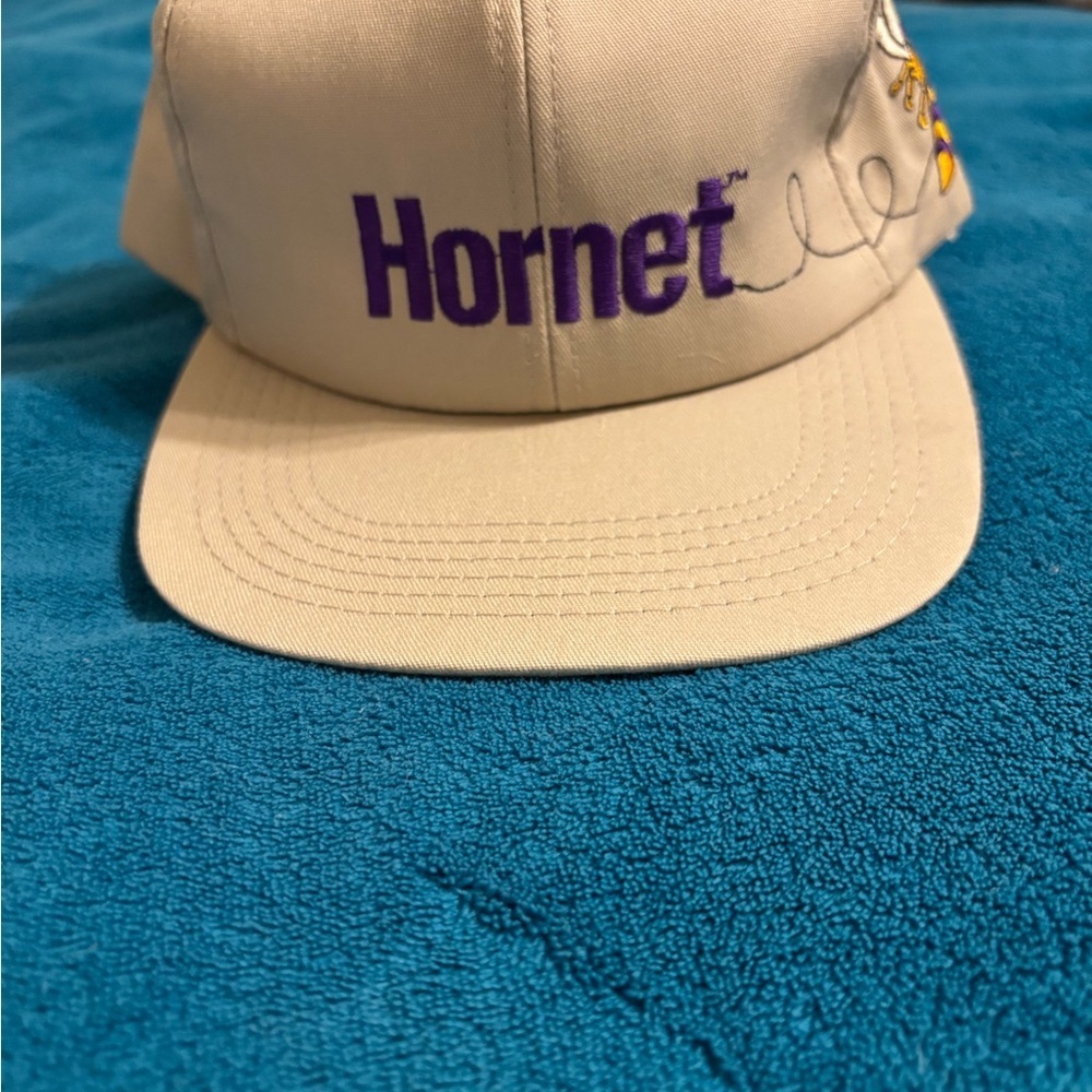 Source Unknown Beige Hornet Cap with Purple Logo